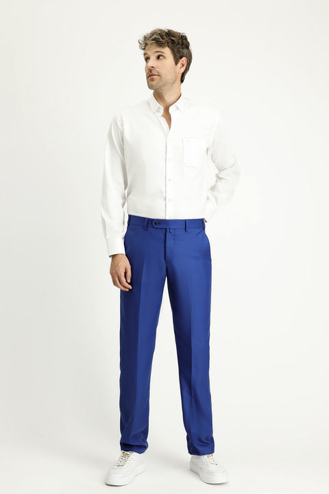 Koyu Mavi  6 Drop Regular Fit Standart Kesim Likralı Klasik Kumaş Pantolon