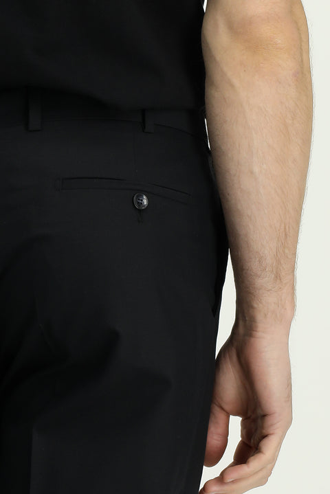 Siyah 4 Drop Relaxed Fit Rahat Kesim Klasik Pantolon