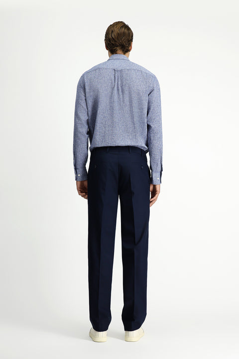 Dark Navy 6 Drop Regular Fit Standard Cut Classic Trousers