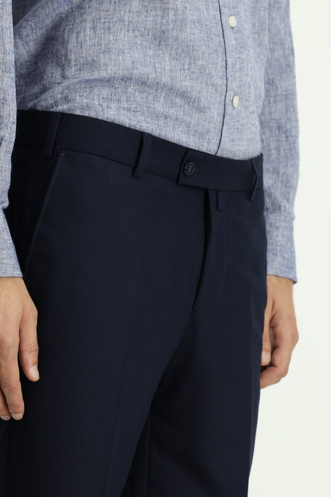 Koyu Lacivert 7 Drop Slim Fit Dar Kesim Klasik Pantolon