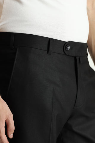  Siyah 6 Drop Regular Fit Standart Kesim Likralı Klasik Kumaş Pantolon