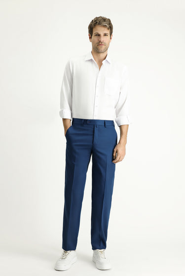  Koyu Petrol Slim Fit Dar Kesim Likralı Klasik Kumaş Pantolon