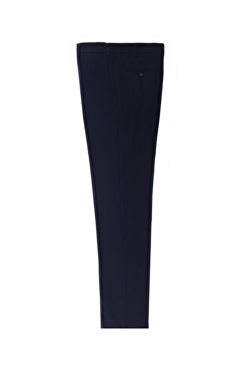 Orta Lacivert 6 Drop Regular Fit Standart Kesim Likralı Klasik Kumaş Pantolon