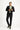 Siyah Super Slim Fit Ekstra Dar Kesim Beli Lastikli İpli Gofre Likralı Klasik Kumaş Pantolon