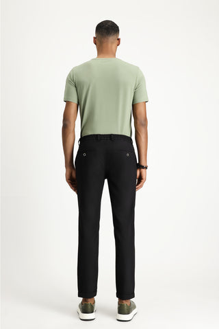  Siyah 7 Drop Super Slim Fit Eksra Dar Kesim Beli Lastikli İpli Gofre Likralı Klasik Kumaş Pantolon