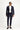 Koyu Lacivert Super Slim Fit Ekstra Dar Kesim Beli Lastikli İpli Gofre Likralı Klasik Kumaş Pantolon