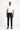 Koyu Lacivert Super Slim Fit Ekstra Dar Kesim Beli Lastikli İpli Gofre Likralı Klasik Kumaş Pantolon