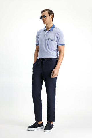  Siyah Lacivert Super Slim Fit Ekstra Dar Kesim Beli Lastikli İpli Gofre Likralı Klasik Kumaş Pantolon