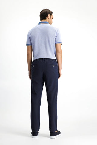  Siyah Lacivert Super Slim Fit Ekstra Dar Kesim Beli Lastikli İpli Gofre Likralı Klasik Kumaş Pantolon