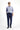 Lacivert Super Slim Fit Ekstra Dar Kesim Beli Lastikli İpli Gofre Likralı Klasik Kumaş Pantolon