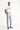 Açık Mavi Super Slim Fit Ekstra Dar Kesim Beli Lastikli İpli Gofre Likralı Klasik Kumaş Pantolon