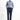 Gök Mavisi Super Slim Fit Ekstra Dar Kesim Beli Lastikli İpli Gofre Likralı Klasik Kumaş Pantolon
