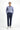 Gök Mavisi Super Slim Fit Ekstra Dar Kesim Beli Lastikli İpli Gofre Likralı Klasik Kumaş Pantolon