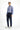 Gök Mavisi Super Slim Fit Ekstra Dar Kesim Beli Lastikli İpli Gofre Likralı Klasik Kumaş Pantolon