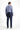Gök Mavisi Super Slim Fit Ekstra Dar Kesim Beli Lastikli İpli Gofre Likralı Klasik Kumaş Pantolon
