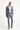 Havacı Mavi Super Slim Fit Ekstra Dar Kesim Beli Lastikli İpli Gofre Likralı Klasik Kumaş Pantolon