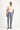 Havacı Mavi Super Slim Fit Ekstra Dar Kesim Beli Lastikli İpli Gofre Likralı Klasik Kumaş Pantolon