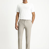 Orta Vizon Super Slim Fit Ekstra Dar Kesim Beli Lastikli İpli Gofre Likralı Klasik Kumaş Pantolon