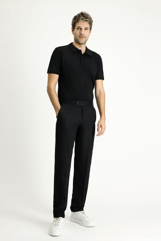  Siyah Regular Fit Likralı Klasik Kumaş Pantolon