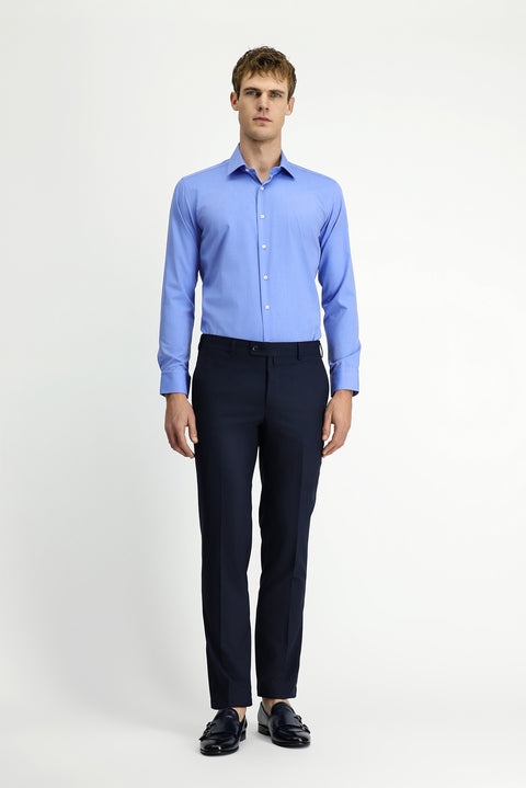 Koyu Lacivert 7 Drop Slim Fit Dar Kesim Klasik Kumaş Pantolon