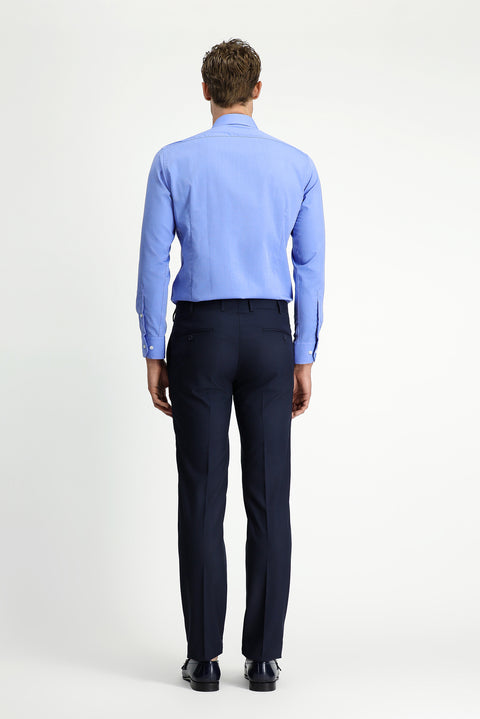 Koyu Lacivert 7 Drop Slim Fit Dar Kesim Klasik Kumaş Pantolon