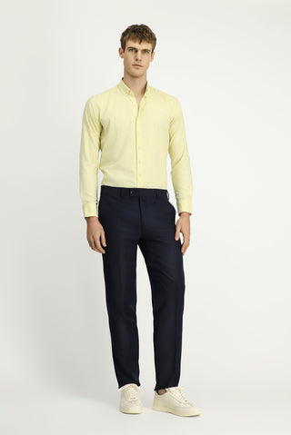  Orta Lacivert Slim Fit Dar Kesim Likralı Klasik Kumaş Pantolon