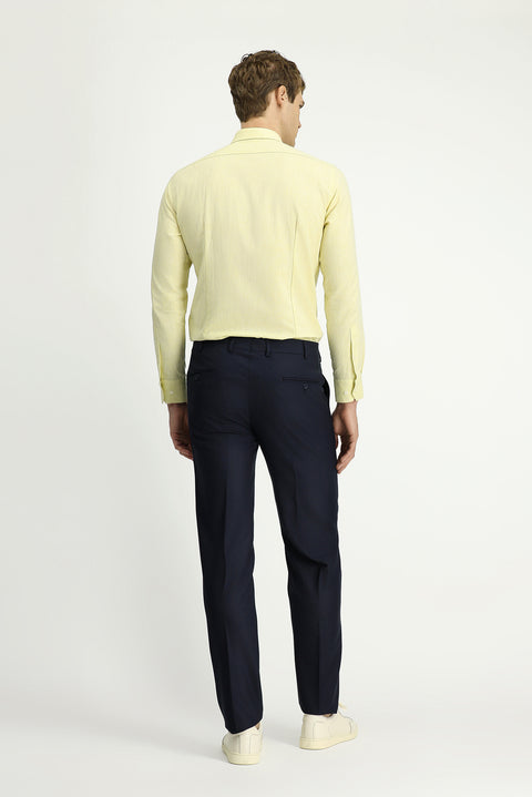 Orta Lacivert 4 Drop Relaxed Fit Rahat Kesim Likralı Klasik Kumaş Pantolon