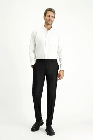  Siyah Relaxed Fit Rahat Kesim Klasik Kumaş Pantolon