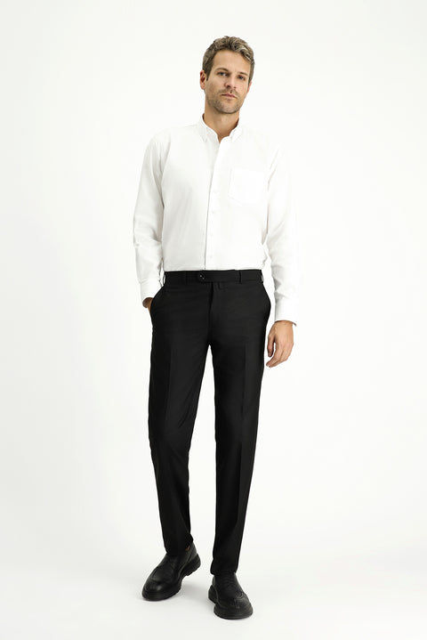 Siyah 4 Drop Relaxed Fit Rahat Kesim Klasik Kumaş Pantolon