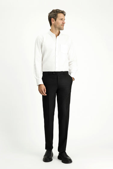  Siyah Relaxed Fit Rahat Kesim Klasik Kumaş Pantolon
