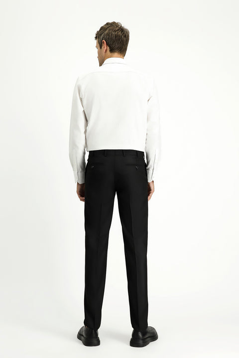 Siyah 7 Drop Slim Fit Dar Kesim Klasik Kumaş Pantolon