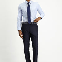 Koyu Lacivert Slim Fit Dar Kesim Klasik Kumaş Pantolon
