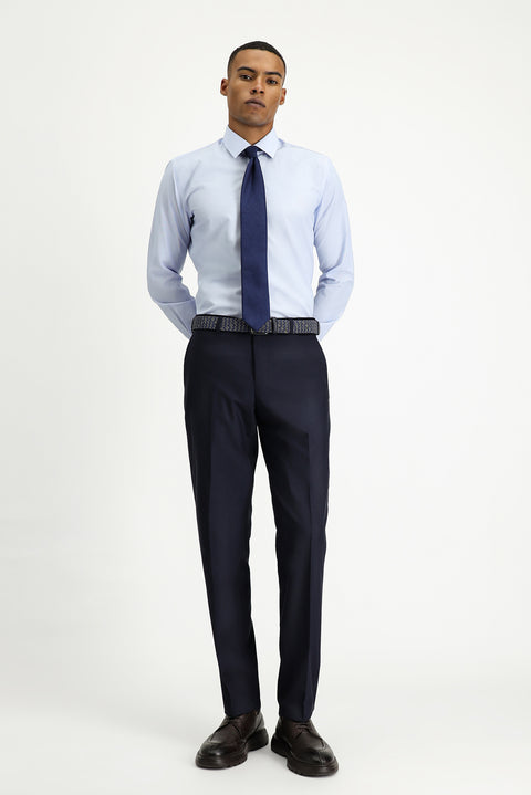 Koyu Lacivert 7 Drop Slim Fit Dar Kesim Klasik Kumaş Pantolon