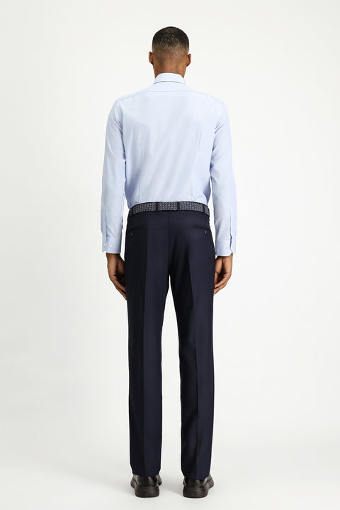 Koyu Lacivert 4 Drop Relaxed Fit Rahat Kesim Pv Düz Klasik Pantolon