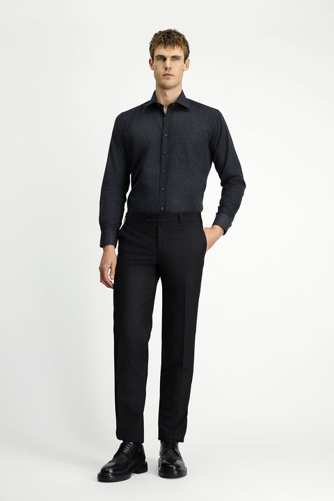 Black 7 Drop Slim Fit Narrow Cut Lycra Classic Fabric Trousers