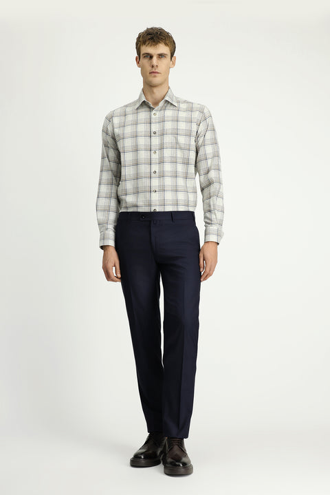 Koyu Lacivert 7 Drop Slim Fit Dar Kesim Likralı Klasik Kumaş Pantolon