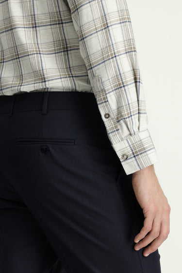 Koyu Lacivert Regular Fit Likralı Klasik Kumaş Pantolon