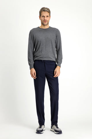  Koyu Lacivert Slim Fit Dar Kesim Likralı Klasik Kumaş Pantolon