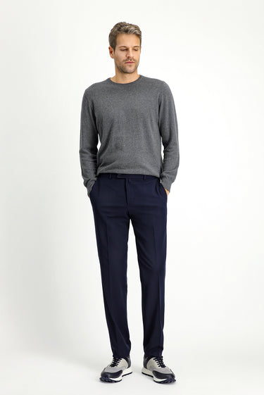  Koyu Lacivert Regular Fit Likralı Klasik Kumaş Pantolon