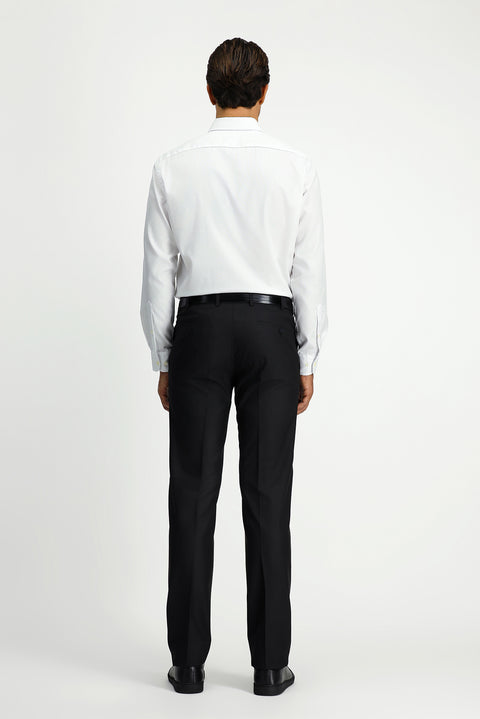 Siyah 7 Drop Slim Fit Dar Kesim Likralı Klasik Kumaş Pantolon