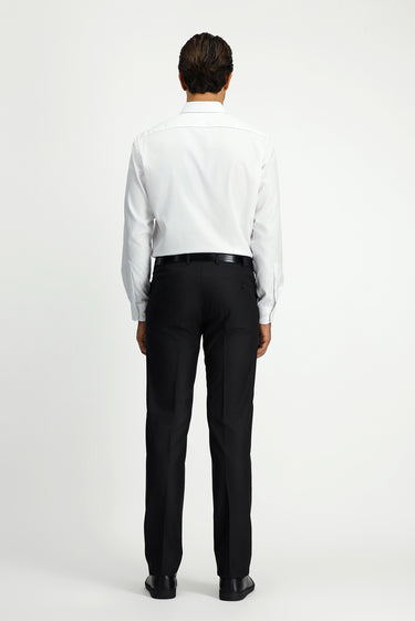 Siyah Regular Fit Likralı Klasik Kumaş Pantolon
