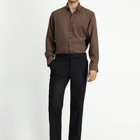 Siyah 7 Drop Slim Fit Dar Kesim Klasik Kumaş Pantolon