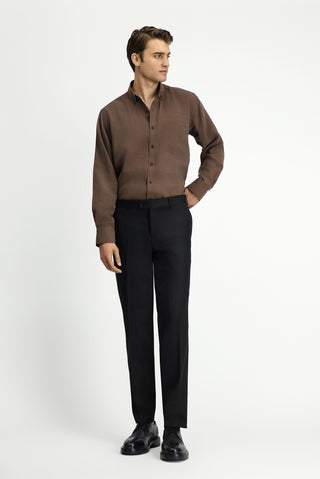  Siyah Relaxed Fit Rahat Kesim Klasik Kumaş Pantolon