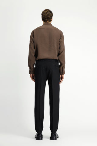  Siyah 7 Drop Slim Fit Dar Kesim Klasik Kumaş Pantolon