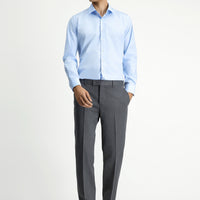 Medium Gray 6 Drop Regular Fit Standard Cut Classic Fabric Trousers