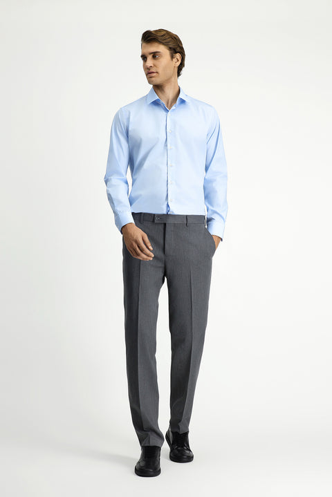 Medium Gray 6 Drop Regular Fit Standard Cut Classic Fabric Trousers