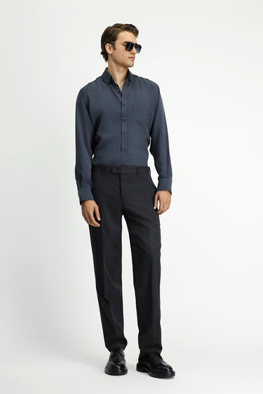 Orta Antrasit Slim Fit Dar Kesim Klasik Kumaş Pantolon