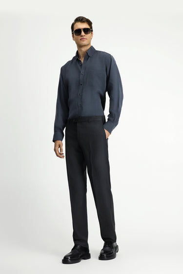 Orta Antrasit Slim Fit Dar Kesim Klasik Kumaş Pantolon