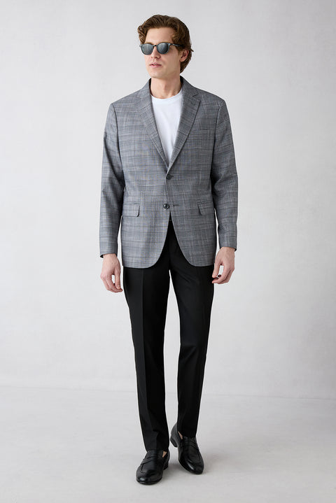 Siyah 6 Drop Regular Fit Standart Kesim Klasik Kumaş Pantolon