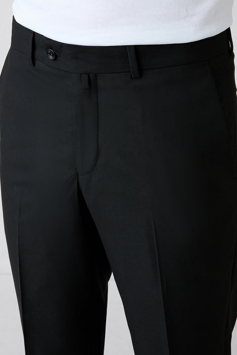 Black 4-Drop Relaxed Fit Classic Fabric Trousers